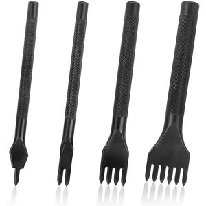 Ccykxa - 4Pcs 4mm diy Hole Punch Tool Kit Leather Craft Steel Hole Punch Sewing Tools Lacing Sewing Chisel Set 1/2/4/6 Prongs Ccykxa - 4Pcs 4mm diy Hole Punch Tool Kit Leather Craft Steel Hole Punch Sewing Tools Lacing Sewing Chisel Set 1/2/4/6 Prongs