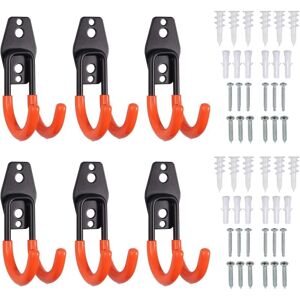 Ccykxa - 6pcs Steel Garage Storage Hooks Double Hook Garage Storage Utility Non-Slip Rubber Tool Hooks for Bulk Items, Bikes, Ropes, Ladders Ccykxa - 6pcs Steel Garage Storage Hooks Double Hook Garage Storage Utility Non-Slip Rubber Tool Hooks for Bulk Items, Bikes, Ropes, Ladders