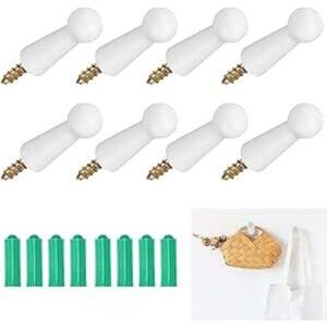 Ccykxa - 8PCS Natural Wood Screw-in Wall Hooks White Solid Wood Hook Wall Mounted Coat Hooks with Screws Wall Mounted Coat Hooks for Hanging Hat Ccykxa - 8PCS Natural Wood Screw-in Wall Hooks White Solid Wood Hook Wall Mounted Coat Hooks with Screws Wall Mounted Coat Hooks for Hanging Hat