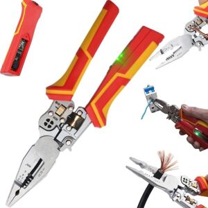 CCYKXA 9-in-1 Wire Stripper with Electrical Measurement Function, Multifunctional Voltage Tester Pliers, Electrician's Pliers, Tools for Stripping, CCYKXA 9-in-1 Wire Stripper with Electrical Measurement Function, Multifunctional Voltage Tester Pliers, Electrician's Pliers, Tools for Stripping,
