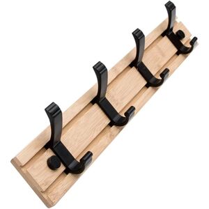 Ccykxa - Bamboo Wall Mounted Coat Rack with 4 Movable Aluminum Hooks Wall Mounted Coat Rack for Entryway Bathroom Bedroom Ccykxa - Bamboo Wall Mounted Coat Rack with 4 Movable Aluminum Hooks Wall Mounted Coat Rack for Entryway Bathroom Bedroom