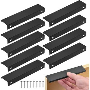 CCYKXA Black Kitchen Handle, 10PCS Invisible Center Distance Furniture Handle, Aluminum Door Handle, Black Furniture Handle for Offices, Drawers, CCYKXA Black Kitchen Handle, 10PCS Invisible Center Distance Furniture Handle, Aluminum Door Handle, Black Furniture Handle for Offices, Drawers,