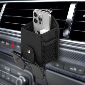 CCYKXA Car air vent pocket, universal sunglasses organizer with clip, car interior storage bag for phone, coins, keys, small items CCYKXA Car air vent pocket, universal sunglasses organizer with clip, car interior storage bag for phone, coins, keys, small items