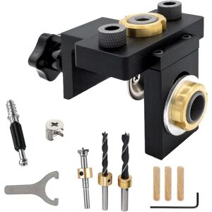 CCYKXA Drilling Jig Set 3 in 1 Adjustable Dowel Jig, Drill Guide with Wood Dowel Punch Locator for Wood Doweling CCYKXA Drilling Jig Set 3 in 1 Adjustable Dowel Jig, Drill Guide with Wood Dowel Punch Locator for Wood Doweling