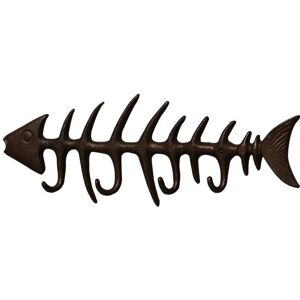 Ccykxa - Decorative Fish Bone Wall Mounted Towel Rack Elegant Cast Iron Coat Rack with 4 'Fish' Hooks Brown Ccykxa - Decorative Fish Bone Wall Mounted Towel Rack Elegant Cast Iron Coat Rack with 4 'Fish' Hooks Brown