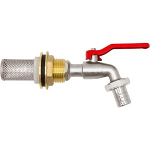 Ccykxa - Rain Barrel Feed-Through + Faucet + Ball Outlet Filter Set 14719, 1/2', Brass Ccykxa - Rain Barrel Feed-Through + Faucet + Ball Outlet Filter Set 14719, 1/2', Brass