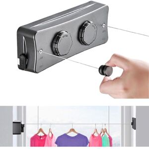 CCYKXA Retractable Clothesline for Balcony, 2 x 5.1M Stainless Steel Retractable Outdoor Clothesline, Retractable Outdoor Clothes Drying Rack, Indoor CCYKXA Retractable Clothesline for Balcony, 2 x 5.1M Stainless Steel Retractable Outdoor Clothesline, Retractable Outdoor Clothes Drying Rack, Indoor