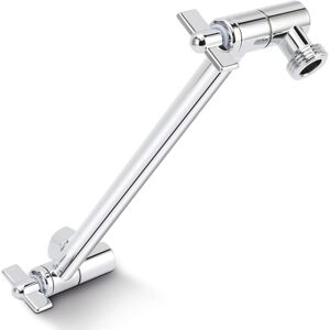 CCYKXA Shower Head Extension, 25cm, Adjustable Shower Arm, Tool-Free Installation, Chrome, for All Shower Angles, Universal G1/2 Connection, Silver CCYKXA Shower Head Extension, 25cm, Adjustable Shower Arm, Tool-Free Installation, Chrome, for All Shower Angles, Universal G1/2 Connection, Silver