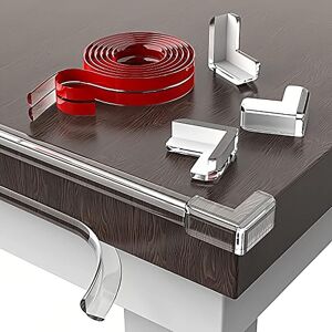 Ccykxa - Baby Table Corner Protectors, 6 Meters Furniture Edge Protection and 4 Corner Protectors, Pre-adhesive Transparent Table Protection Ccykxa - Baby Table Corner Protectors, 6 Meters Furniture Edge Protection and 4 Corner Protectors, Pre-adhesive Transparent Table Protection