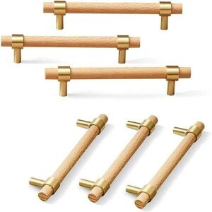 Wooden Furniture Handle, 6 Piece Wooden Handle - Wooden Cupboard Handles Wooden Kitchen Furniture Handle Center Distance 96mm - Ccykxa Wooden Furniture Handle, 6 Piece Wooden Handle - Wooden Cupboard Handles Wooden Kitchen Furniture Handle Center Distance 96mm - Ccykxa