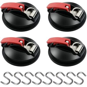 Ccykxa - a 4 Pieces Suction Cup Anchor with Tie Down Hook Fixing, 8 S-Shaped Fixing Hooks, Awning Suction Cup Fixing Hook for Car Side Tents Camping Ccykxa - a 4 Pieces Suction Cup Anchor with Tie Down Hook Fixing, 8 S-Shaped Fixing Hooks, Awning Suction Cup Fixing Hook for Car Side Tents Camping
