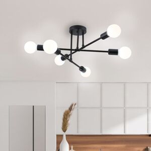 Axhup - Ceiling Light 6x E27 Lamp Vintage Industrial Chandelier for Kitchen Bedroom Living Room Black Axhup - Ceiling Light 6x E27 Lamp Vintage Industrial Chandelier for Kitchen Bedroom Living Room Black