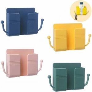 Cell Phone Wall Mount with Hooks, 4 Pack Self-Adhesive Remote Control Storage Box Holder Wall Mount for Charger Ymyny Cell Phone Wall Mount with Hooks, 4 Pack Self-Adhesive Remote Control Storage Box Holder Wall Mount for Charger Ymyny