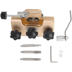 WOOSIEN Chainsaw Sharpener Portable Lightweight Hand Crank Chain Sharpening Jig for Electric Saws Gold WOOSIEN Chainsaw Sharpener Portable Lightweight Hand Crank Chain Sharpening Jig for Electric Saws Gold