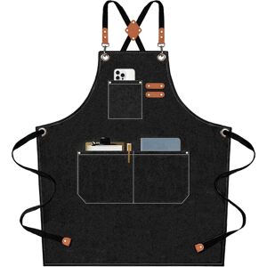 GROOFOO Chef Aprons for Men Women with Large Pockets, Cotton Canvas Cross Back Heavy Duty Adjustable Work Apron, Size m to xxl (Black) GROOFOO Chef Aprons for Men Women with Large Pockets, Cotton Canvas Cross Back Heavy Duty Adjustable Work Apron, Size m to xxl (Black)