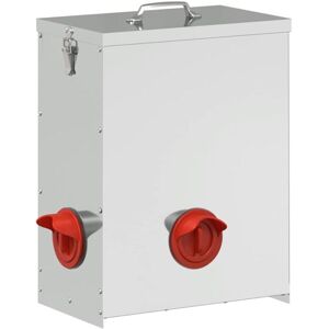 Chicken Feeder Silver 32.5 x 20.5 x 43 cm Galvanised Steel vidaXL Chicken Feeder Silver 32.5 x 20.5 x 43 cm Galvanised Steel vidaXL