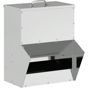 Chicken Feeder Silver 35 x 30.5 x 43.5 cm Galvanised Steel vidaXL Chicken Feeder Silver 35 x 30.5 x 43.5 cm Galvanised Steel vidaXL