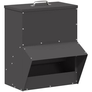 Chicken Feeder Black 35 x 30.5 x 43.5 cm Cold-Rolled Steel vidaXL Chicken Feeder Black 35 x 30.5 x 43.5 cm Cold-Rolled Steel vidaXL