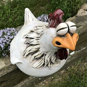 TLILY Chicken Sitting on Fence Decor Garden Statues for Fences Rooster Wall Art Yard Sculptures Farm Patio TLILY Chicken Sitting on Fence Decor Garden Statues for Fences Rooster Wall Art Yard Sculptures Farm Patio