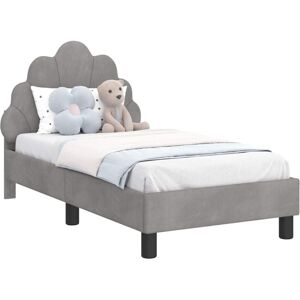 Toddler Bed Frame with Headboard Light Grey 70 x 140 cm Velvet vidaXL Toddler Bed Frame with Headboard Light Grey 70 x 140 cm Velvet vidaXL