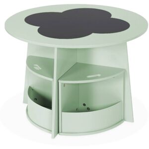 SWEEEK Children's table with slate and 4 chairs with storage, Nephos, Green, 70x70x49 cm SWEEEK Children's table with slate and 4 chairs with storage, Nephos, Green, 70x70x49 cm