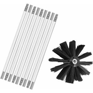 LINGHHANG Chimney Sweeping Kit, Chimney Sweeping Tool Brush Kit, Includes 9 x 410mm Flexible Rods and Wood Stove Brush Head LINGHHANG Chimney Sweeping Kit, Chimney Sweeping Tool Brush Kit, Includes 9 x 410mm Flexible Rods and Wood Stove Brush Head