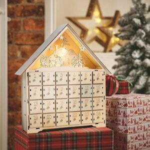 LIVINGANDHOME Christmas Advent Calendar Wooden Cabinet With led Lamp LIVINGANDHOME Christmas Advent Calendar Wooden Cabinet With led Lamp