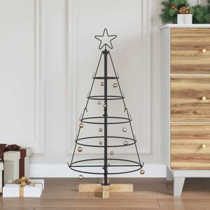 Christmas Cone Tree with Stand Black 90 cm Steel vidaXL Christmas Cone Tree with Stand Black 90 cm Steel vidaXL