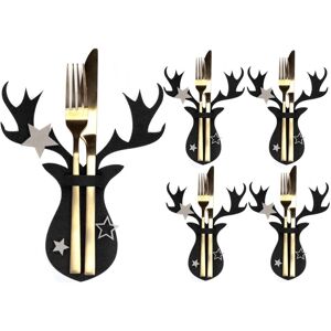 REA - Christmas cutlery cover 4 pcs Reindeer Black REA - Christmas cutlery cover 4 pcs Reindeer Black