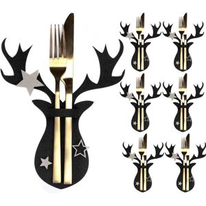 REA - Christmas cutlery cover 6 pcs Reindeer Black REA - Christmas cutlery cover 6 pcs Reindeer Black