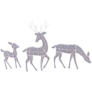 TLILY Christmas Deer Decoration Outdoor with Light Family, 3-Piece Set Reindeer for Yard Patio Lawn Garden Decor TLILY Christmas Deer Decoration Outdoor with Light Family, 3-Piece Set Reindeer for Yard Patio Lawn Garden Decor