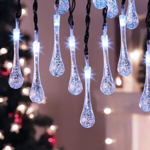 AOUGO Christmas Fairy Lights,Solar Outdoor Christmas Fairy Lights Cool White 40LED 6.8m Fairy Lights Water Drop Raindrop Waterproof Light Decoration Home AOUGO Christmas Fairy Lights,Solar Outdoor Christmas Fairy Lights Cool White 40LED 6.8m Fairy Lights Water Drop Raindrop Waterproof Light Decoration Home