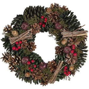 Beliani Christmas Wreath Green Pine Cones Traditional Design - Wreath Beliani Christmas Wreath Green Pine Cones Traditional Design - Wreath