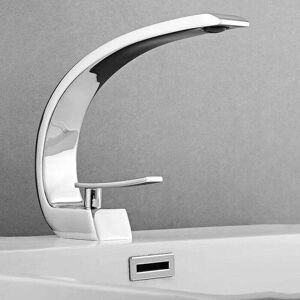Ymyny - Chrome Bathroom Sink Faucet with Flexible Supply Hose,Unique Design Single Hole Basin Tap,Silver mumu Ymyny - Chrome Bathroom Sink Faucet with Flexible Supply Hose,Unique Design Single Hole Basin Tap,Silver mumu