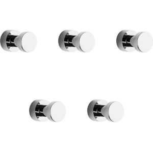 LONGZIMING Chrome Towel Hooks 5 Pack Rustproof Metal Coat and Robe Hooks, Adhesive or Wall Mounted Hooks for Bathroom LONGZIMING Chrome Towel Hooks 5 Pack Rustproof Metal Coat and Robe Hooks, Adhesive or Wall Mounted Hooks for Bathroom