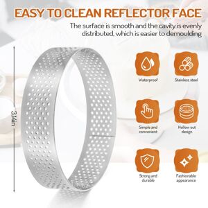 TLILY Circular Stainless Steel Porous Tart Ring Bottom Tower Pie Cake Mould Baking ToolsHeat- Perforated Cake Mousse Ring, 8cm TLILY Circular Stainless Steel Porous Tart Ring Bottom Tower Pie Cake Mould Baking ToolsHeat- Perforated Cake Mousse Ring, 8cm