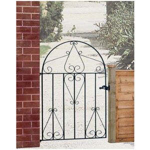 Cannock Gates - Classic Scroll Low Bow Top Single Gate - Solid Steel - Fits Gap of 838 mm x 1181 mm High - Electro Galvanised/Black Powder Coated Cannock Gates - Classic Scroll Low Bow Top Single Gate - Solid Steel - Fits Gap of 838 mm x 1181 mm High - Electro Galvanised/Black Powder Coated