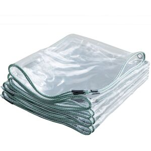 Memkey - Transparent Waterproof Tarpaulin with Eyelet - 600gsm - Tarpaulin Cover - pvc Plastic Tarp for Outdoor Garden - 0.5mm Thick (2 x 2m) Memkey - Transparent Waterproof Tarpaulin with Eyelet - 600gsm - Tarpaulin Cover - pvc Plastic Tarp for Outdoor Garden - 0.5mm Thick (2 x 2m)