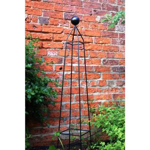 Cleo 4Ft Obelisk - Garden Plant Support - Solid Steel - L22 x W22 x H121.9 cm - Black - Finial is an additional extra Cleo 4Ft Obelisk - Garden Plant Support - Solid Steel - L22 x W22 x H121.9 cm - Black - Finial is an additional extra