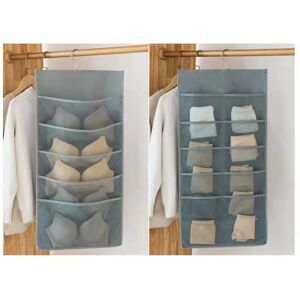 Linghhang - Closet Organizers with 15 Pockets, 1 Pack Foldable Underwear Organizer Hanging Bra Hanger Oxford Fabric Space Saver Cup (Grey, 40 x 80 cm) Linghhang - Closet Organizers with 15 Pockets, 1 Pack Foldable Underwear Organizer Hanging Bra Hanger Oxford Fabric Space Saver Cup (Grey, 40 x 80 cm)
