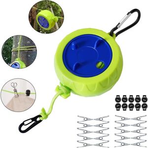 Linghhang - Clothesline Set, 10M Portable Anti-winding Stretchable Clothes Line for Drying Rack Bathroom Outdoor Camping Outdoor Garden Travel Linghhang - Clothesline Set, 10M Portable Anti-winding Stretchable Clothes Line for Drying Rack Bathroom Outdoor Camping Outdoor Garden Travel