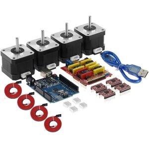 GOTRAYS Cnc Shield V3.0 Expansion Board R3 Board 4A4988 Driver 44401 Stepper Motor Kit with Heatsink usb Cable for 3D Printer GOTRAYS Cnc Shield V3.0 Expansion Board R3 Board 4A4988 Driver 44401 Stepper Motor Kit with Heatsink usb Cable for 3D Printer