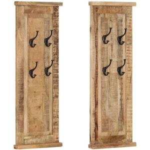 BONNEVIE Coat Racks 2 pcs Solid Wood Mango 38x100 cm VSVS687899 BONNEVIE Coat Racks 2 pcs Solid Wood Mango 38x100 cm VSVS687899