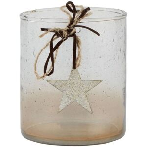 Coffee Ombre Collection Large Candle Holder Votive with Star - Glass - L10 x W10 x H12 cm Coffee Ombre Collection Large Candle Holder Votive with Star - Glass - L10 x W10 x H12 cm