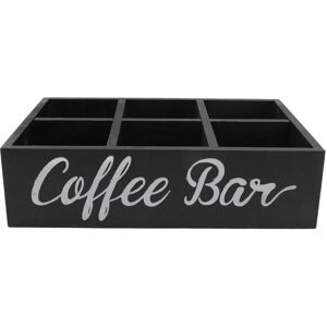 GROOFOO Coffee Station Organizer with Divider Wooden Coffee Bar Accessories Storage Box Tea Bags Coffee Pods Holder for Countertop Farmhouse Black GROOFOO Coffee Station Organizer with Divider Wooden Coffee Bar Accessories Storage Box Tea Bags Coffee Pods Holder for Countertop Farmhouse Black