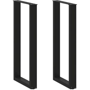 Bar Table Legs U-Shaped 2 pcs Black 40x(100-101) cm Steel vidaXL Bar Table Legs U-Shaped 2 pcs Black 40x(100-101) cm Steel vidaXL