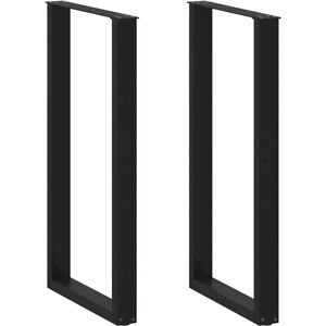 Bar Table Legs U-Shaped 2 pcs Black 60x(110-111) cm Steel vidaXL Bar Table Legs U-Shaped 2 pcs Black 60x(110-111) cm Steel vidaXL