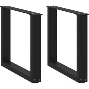 Coffee Table Legs U-Shaped 2 pcs Black 50x(42-43) cm Steel Vidaxl Coffee Table Legs U-Shaped 2 pcs Black 50x(42-43) cm Steel Vidaxl
