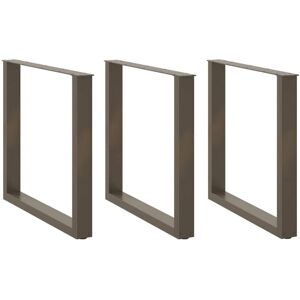 Dining Table Legs U-Shaped 3 pcs Natural Steel 90x(72-73) cm Steel Vidaxl Dining Table Legs U-Shaped 3 pcs Natural Steel 90x(72-73) cm Steel Vidaxl