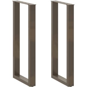 Bar Table Legs U-Shaped 2 pcs Natural Steel 40x(100-101) cm Steel vidaXL Bar Table Legs U-Shaped 2 pcs Natural Steel 40x(100-101) cm Steel vidaXL